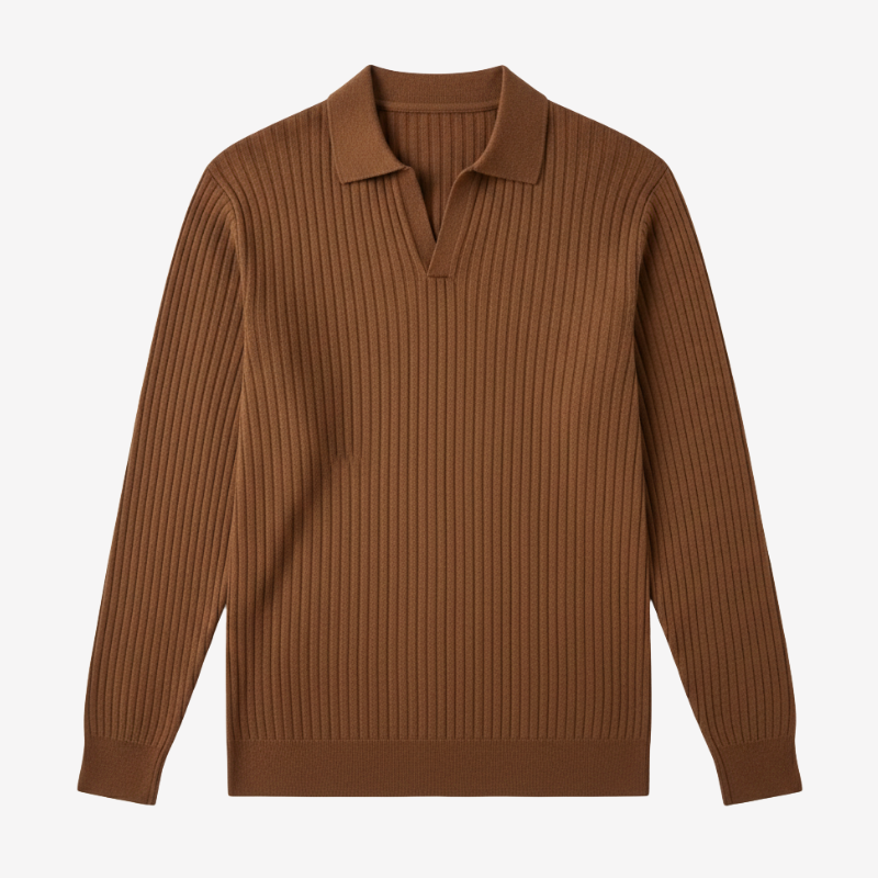 ニットポロ 長袖