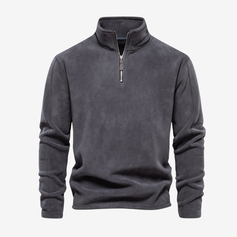 フリースジャケット 厚手 ジップネック